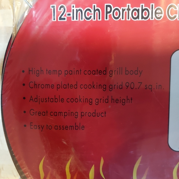 NEW BBQ CHEF 12" PORTABLE TABLETOP CHARCOAL GRILL FOR CAMPING, HIKING & MORE - Picture 3 of 5